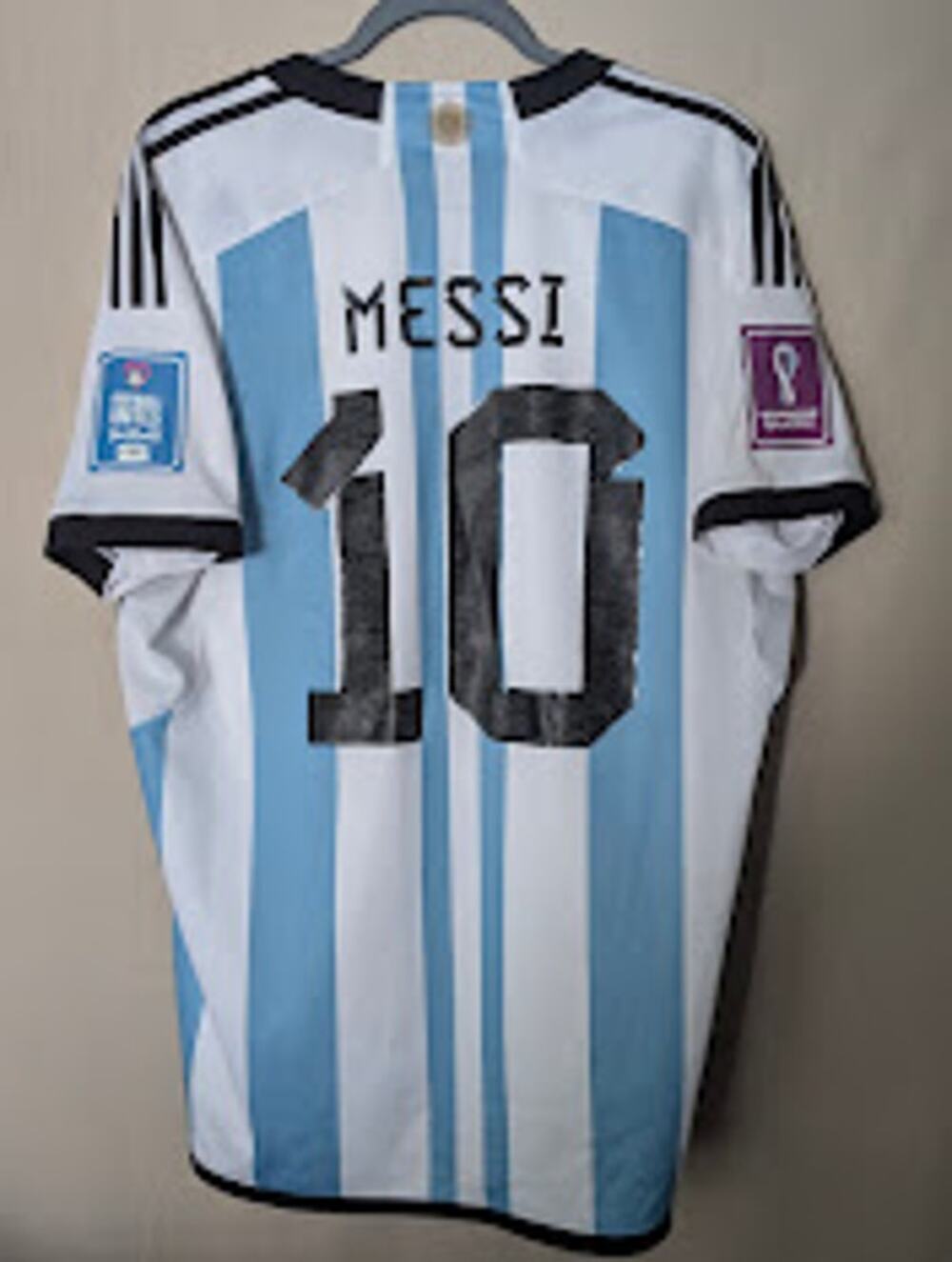 Argentina 2022 Home Lionel Messi Jersey World Cup Fully Patched Men's XL